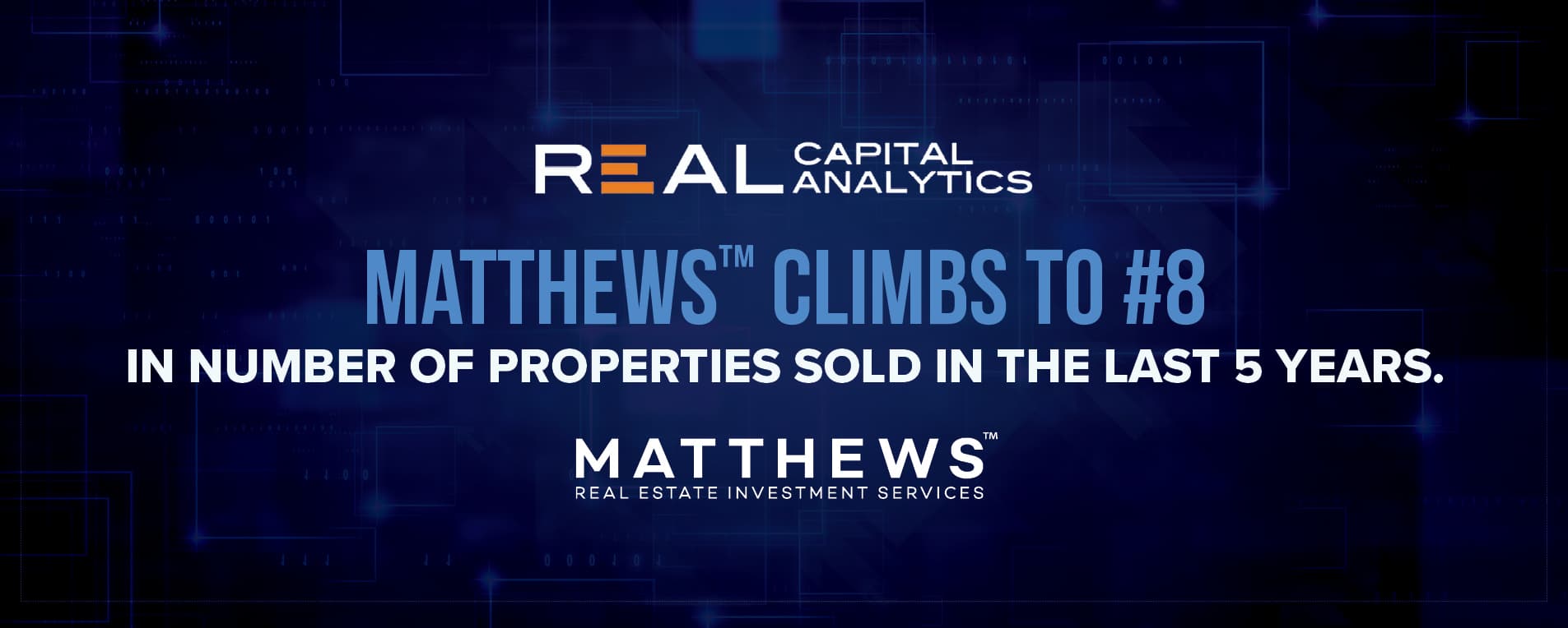 Matthews™ Climbs to #8 in Number of Properties Sold According to RCA Rankings featured image 
