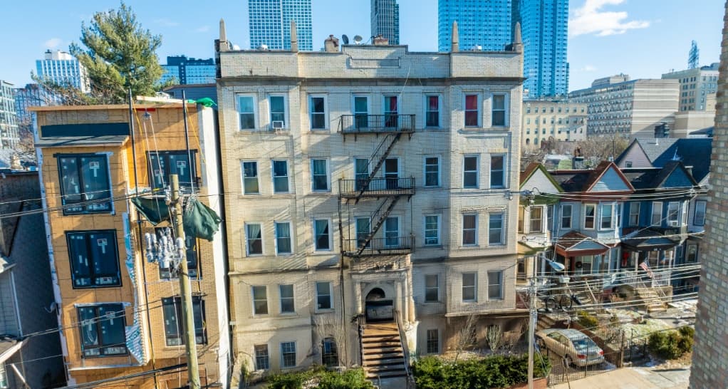 Pre-war multifamily apartment building at 70 Tonnele Ave in Journal Square Jersey City multifamily apartment sale