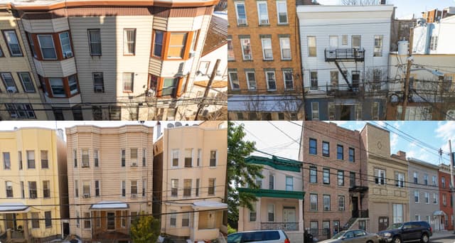 Aerial view of the four-property Hudson County multifamily portfolio sold by Matthews in Union City and West New York, NJ