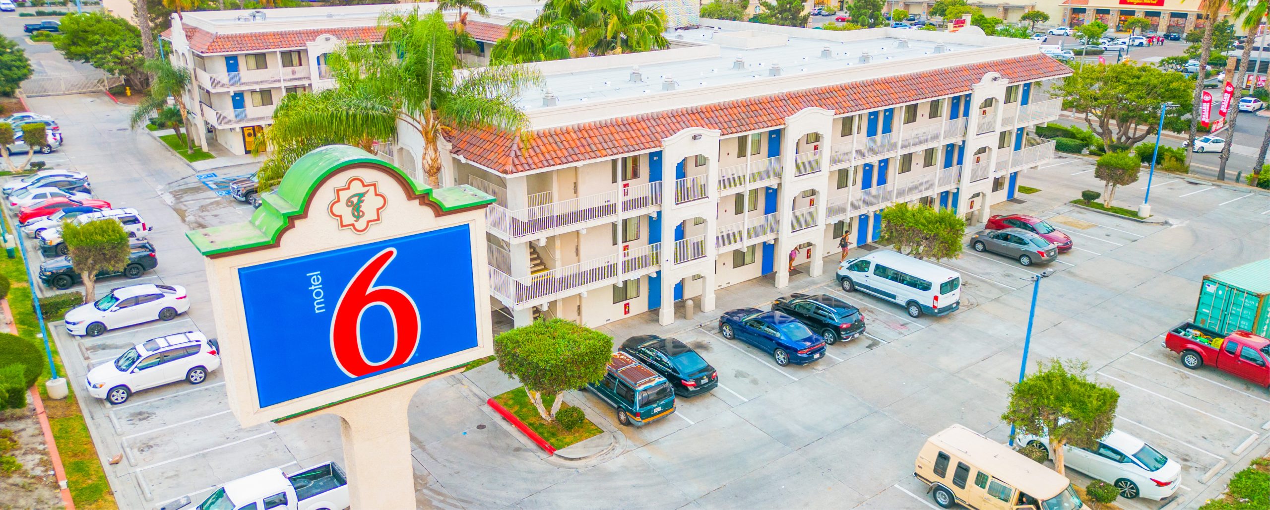 aerial view of a motel 6